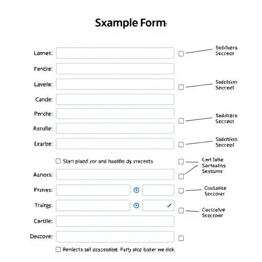 Accessible form example with labels and instructions