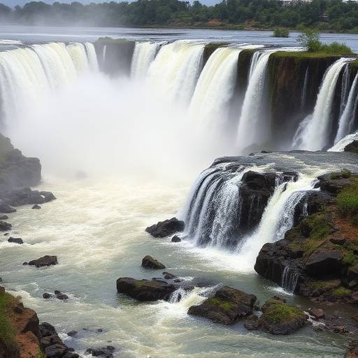Murchison Falls flowing through the gorge